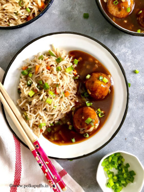 Manchurian With Rice (Mixed)(1Pc)