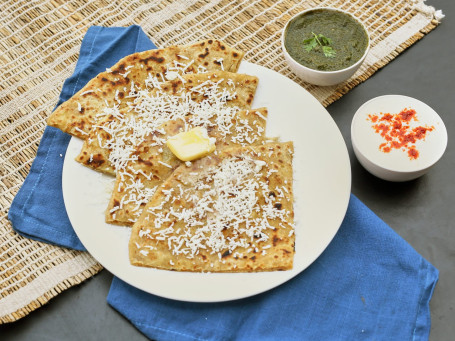 2 Pcs Paneer Pyaaz Paratha Curd Pickle