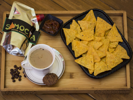 Classic Hot Coffee With Classic Nachos