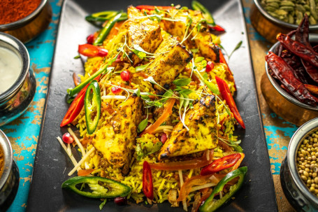 Marinated Roast Vegetable And Paneer Biriyani (Vegetarian)