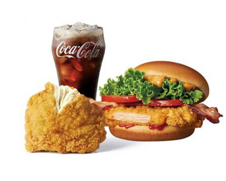 Tào Cān-Blt Là Cuì Jī Tuǐ Bǎo Blt Spicy Chicken Burger Meal