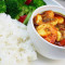 Miǎn Diān Kā Lī Fèng Wěi Xiā Fàn Tào Cān Rice With Shrimp And Myanmar Curry Set