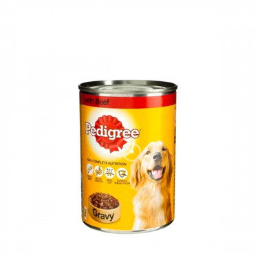 Pedigree Dog Food Tin Beef In Gravy