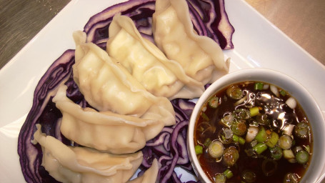 Pork Dumplings With Ginger Scallion Sauce