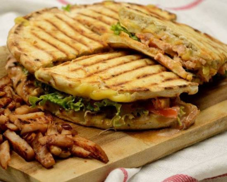 Skepasti Pitta Chicken Gyros (Greek Style Club Sandwich)
