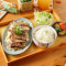 Xiāng Jiān Sōng Bǎn Zhū Zuǒ Shí Shū Fàn Pan-Fried Pork Jowl Rice With Seasonal Vegetables