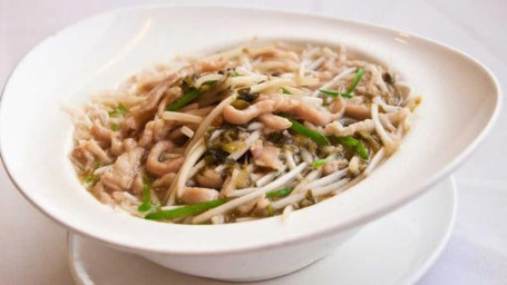 Snow Cabbage Shredded Pork With Rice Noodle Soup Xuě Cài Ròu Sī Tāng Mǐ