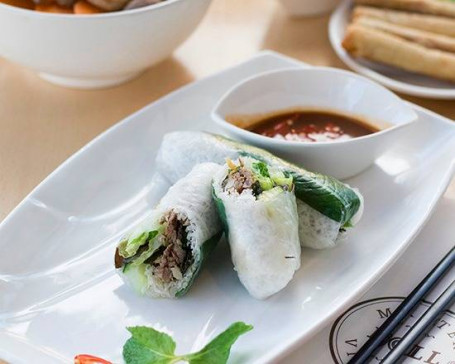 Beef With Betel Leaves Rice Paper Rolls