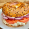 Toasted Bagel With Cream Cheese, Tomato Onion