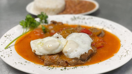 37. Bistec A Caballo/Steak In Creole Sauce Topped With Egg