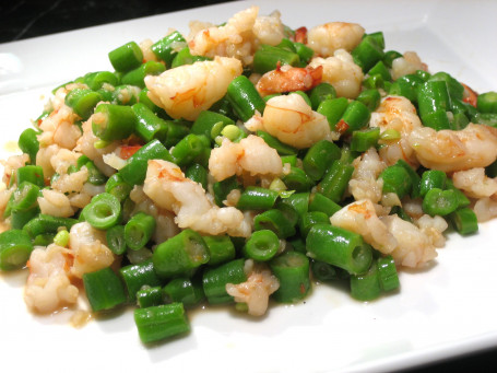 Prawns Springless Bean With Prawn Paste Lemon Sauce