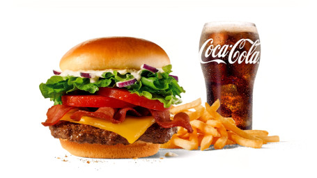 Große All-American-Ribeye-Steakhouse-Burger-Kombination Mit Speck