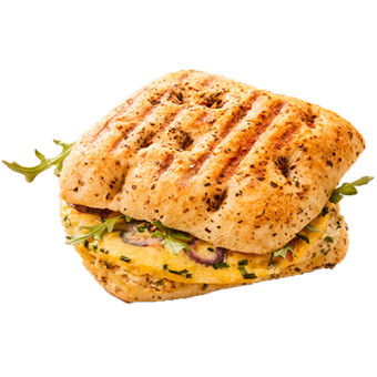 Heißes Sandwich-Omelett Mit Putenschinken