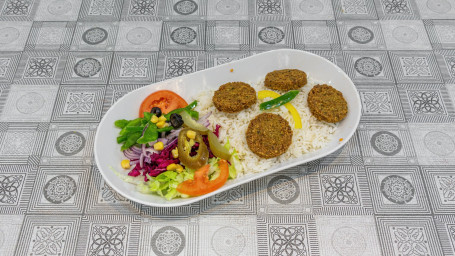 Rice With Falafel And Mixed Veggies