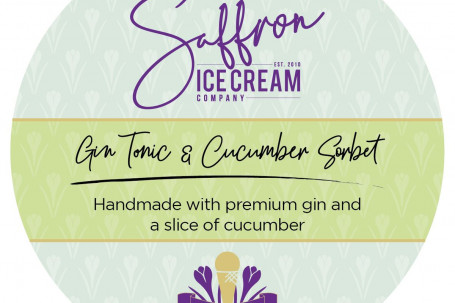 Saffron Handmade Ice Cream Gin Tonic Cucumber Sortbet