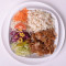Hähnchen-Drehspießfleisch Teller mit Reis