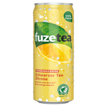 Fuze Tea Prickelnder Eistee Schwarzer Tee Zitrone