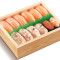 zá jǐn sān wén yú shòu sī shèng B gòng12jiàn Verschiedenes Lachs-Sushi-Set B Insgesamt 12 Stück