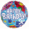 17'' Happy Birthday (Farbiger Hintergrund) Ballon