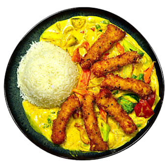 Panaeng-Sauce Mit Paniertem Crispy Chicken