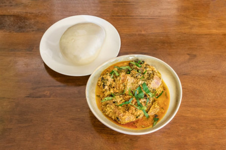 Egusi Soup Served With A Choice Of Pounded Yam, Eba Or Amala