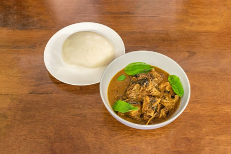 Oha Soup Served With A Choice Of Pounded Yam, Eba Or Amala