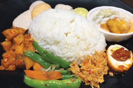 Nasi Rames Campur(Ayam Or Ikan Or Sapi /Indonesian Mixed Rice (Chicken Or Fish Or Beef