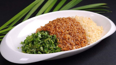 Sān Wèi Jiā Zi Eggplant With Minced Pork, Garlic, Cilantro