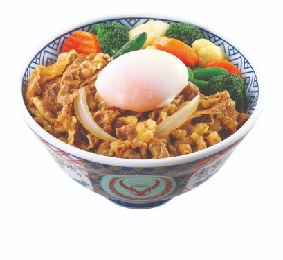 Yě Cài Niú Ròu Wēn Quán Yù Zi Jǐng Dà Shèng Rindfleischgemüse Mit Hot Spring Egg Bowl Large