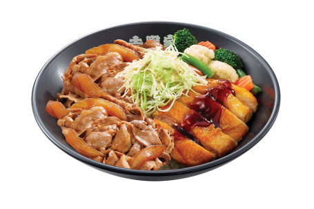 Zhī Shāo Tún Ròu Jiān Jī Jǐng Chāo Tè Shèng Teriyaki Pork Chicken Bowl Super Sumo