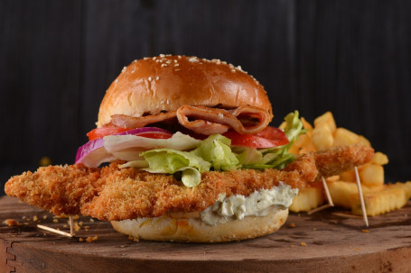 Super Size Fried Chicken Burger Zhà Jī Bā Hàn Bǎo