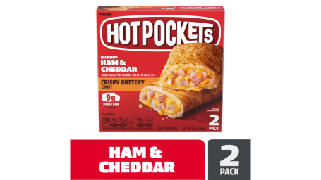 Hot Pockets Frozen Sandwiches, Hickory Ham Cheddar 2 Pack