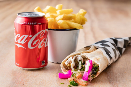 Falafel Wrap, Chips With Can