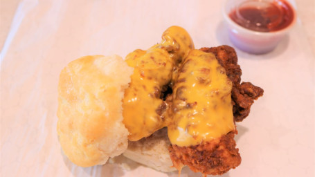 Fried Chicken And Cheese Biscuit