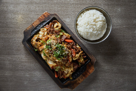 Chul Pan Original Beef Comes With Rice Hán Shāo Niú Ròu Tiě Bǎn Shāo Gēn Fàn