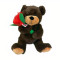 Brown Teddy Bear With Red Rose