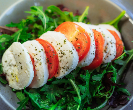 Caprese Mozzarella Tomato Salad With Extra Virgin Olive Oil