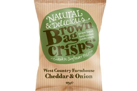 Brown Bag Crisps Cheddar Onion