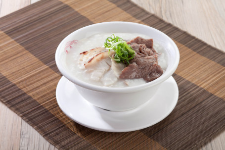 Yú Piàn Huá Niú Ròu Zhōu Sliced Fish And Sliced Beef Congee
