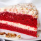 Red Velvet Cake Slice with Pecans