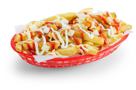 Würzige, Mit Poutine Beladene Pommes