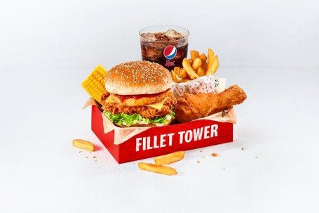 Filet-Tower-Box-Mahlzeit Mit 1 Stück Huhn