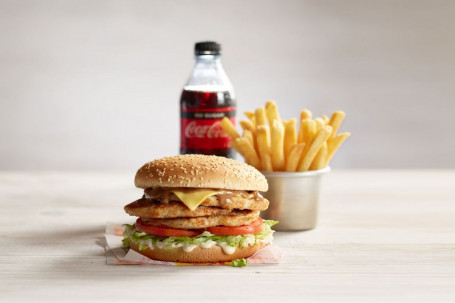 Dreifache Filet-Oprego-Burger-Mahlzeit (3070 Kj).
