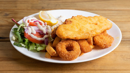 Seafood Basket, Chips Salad