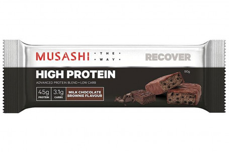 Musashi Proteinreicher Milchschokoladen-Brownie-Riegel 90 G