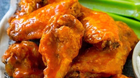 Buffalo Style Chicken Wings (50 Pieces With Celery Ranch Or Blue Cheese)