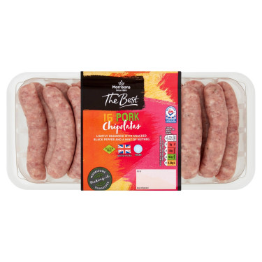 Morrisons Die Besten Glutenfreien 16 Chipolata-Würstchen Aus Britischem Schweinefleisch, 500 G