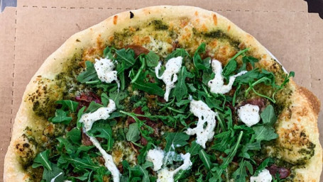 Spinach Pesto And Stracciatella Pizza