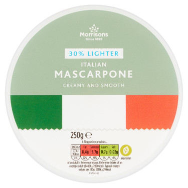 Morrisons 30 Leichter Italienischer Mascarpone-Käse 250 G