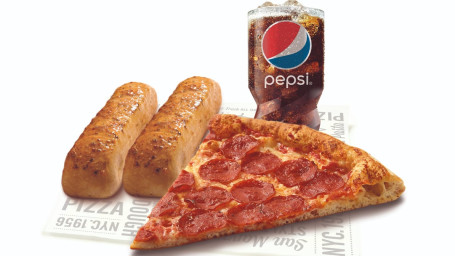 Combo: One Slice Ny Pepperoni, Side Dish, Regular Soft Drink